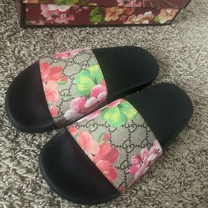 Authentic floral Gucci slides